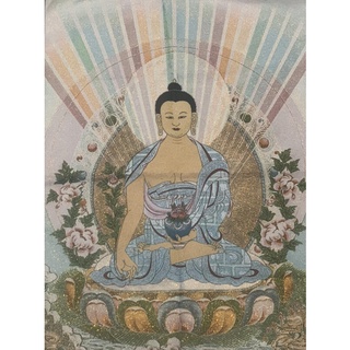 2388西藏傳老唐卡針織繡佛像非新品藥師佛藥師如來藥師琉璃光王如來大醫王佛醫王善逝十二願王