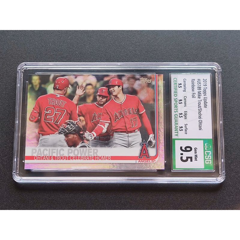 鑑定卡 彩虹亮 大谷翔平 2019 Topps Mike Trout Ohtani Pacific Power CSG