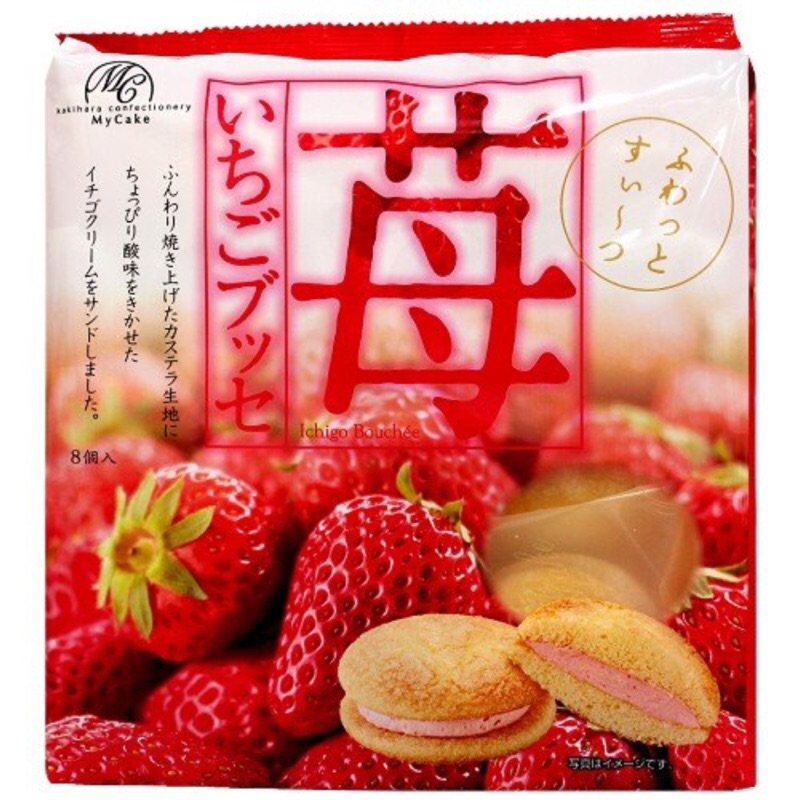 日本 柿原 草莓蛋糕 水蜜桃蛋糕 1盒116g 一袋8入