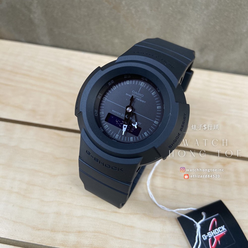 錶子$行頭[] CASIO G-SHOCK 復刻經典AW-500系列雙顯示電子錶-黑(AW 