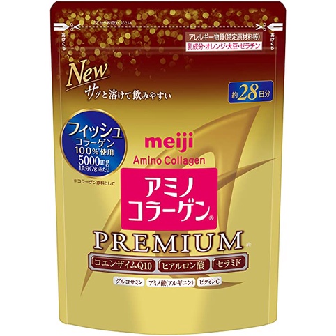 日本製 領券再折120 meiji 明治 黃金 膠原蛋白粉 28日196g Premium 黃金 補充包 日本直送 代購