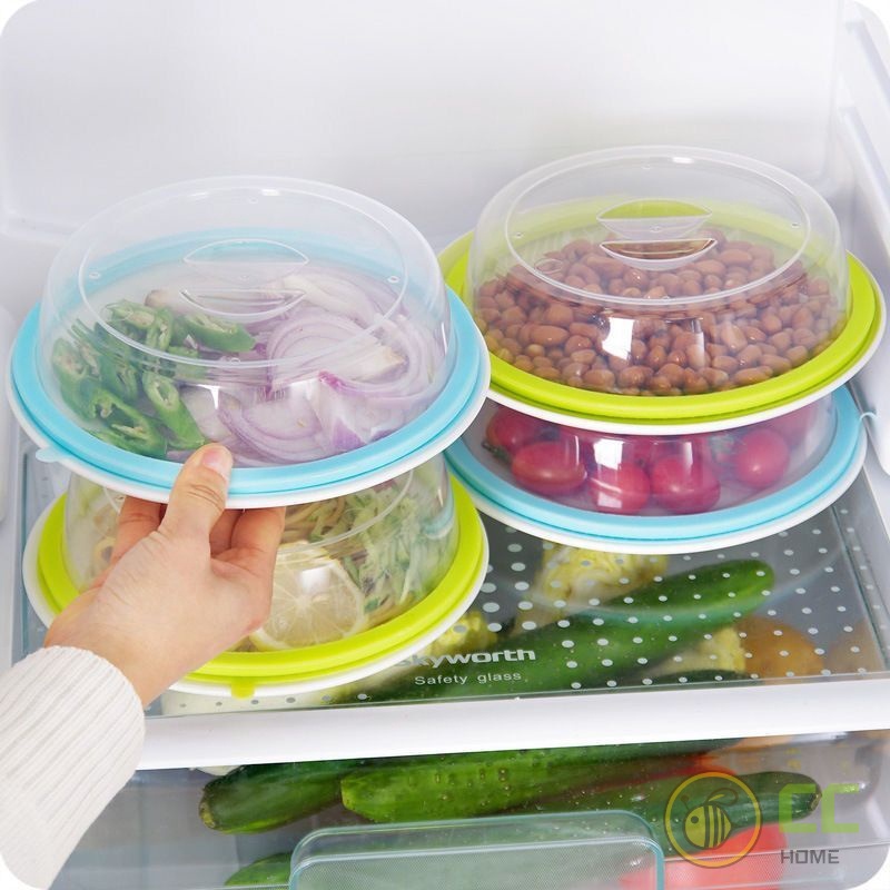 冰箱可疊加硅膠保鮮盤 蓋防塵碗蓋防濺油蓋 菜罩節約空間廚房收納蓋