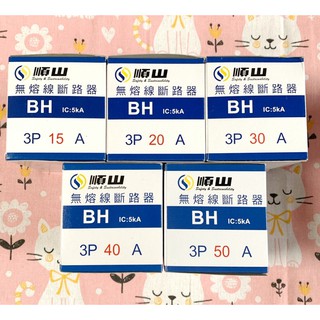 順山 無熔線斷路器 無熔絲開關 BH型開關 過負載保護開關 3P 15A~100A
