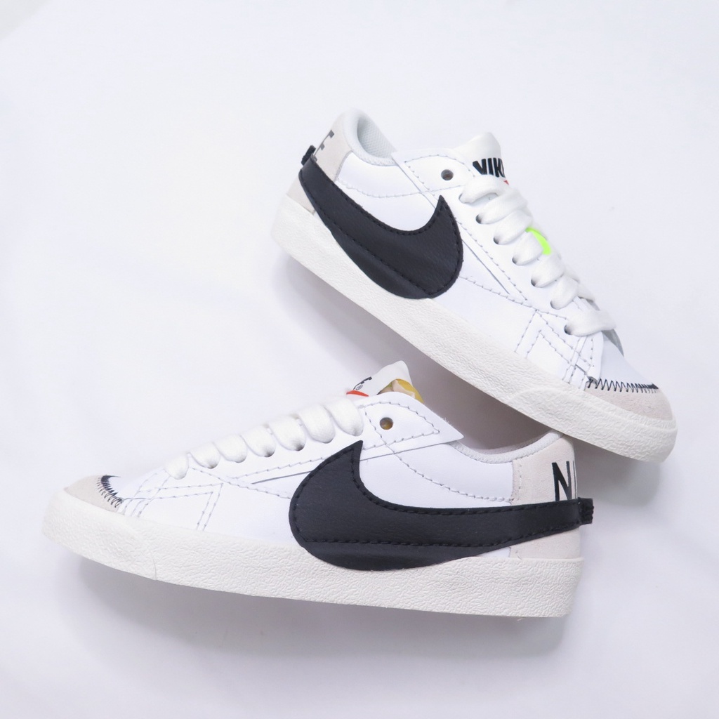 NIKE W BLAZER LOW 77 JUMBO 女款 休閒鞋 復古大勾 DQ1470101 白黑勾【iSport】