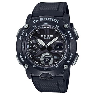 【聊聊私訊甜甜價】【CASIO 卡西歐】G-SHOCK 碳纖維防護雙顯手錶(GA-2000S-1A)