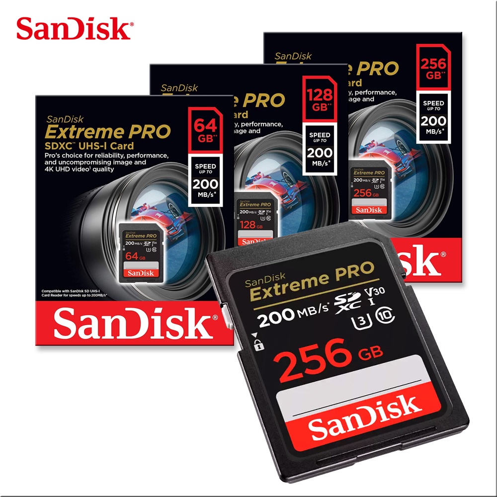 SDカード SD 64GB SDXC SanDisk サンディスク Extreme PRO Class10 UHS-I U3 V30 4K R:200MB s W:90MB s 海外リテール SDSDXXU-064G-GN4IN ◆メ