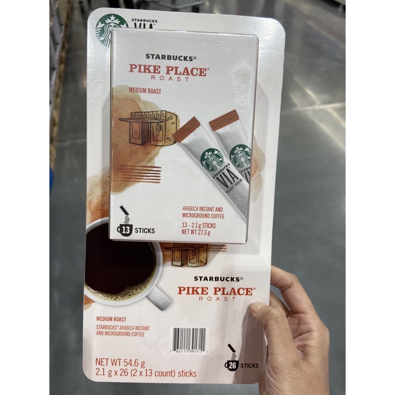Starbucks Via 星巴克 派克市場即溶研磨咖啡 2.1g x 26包入