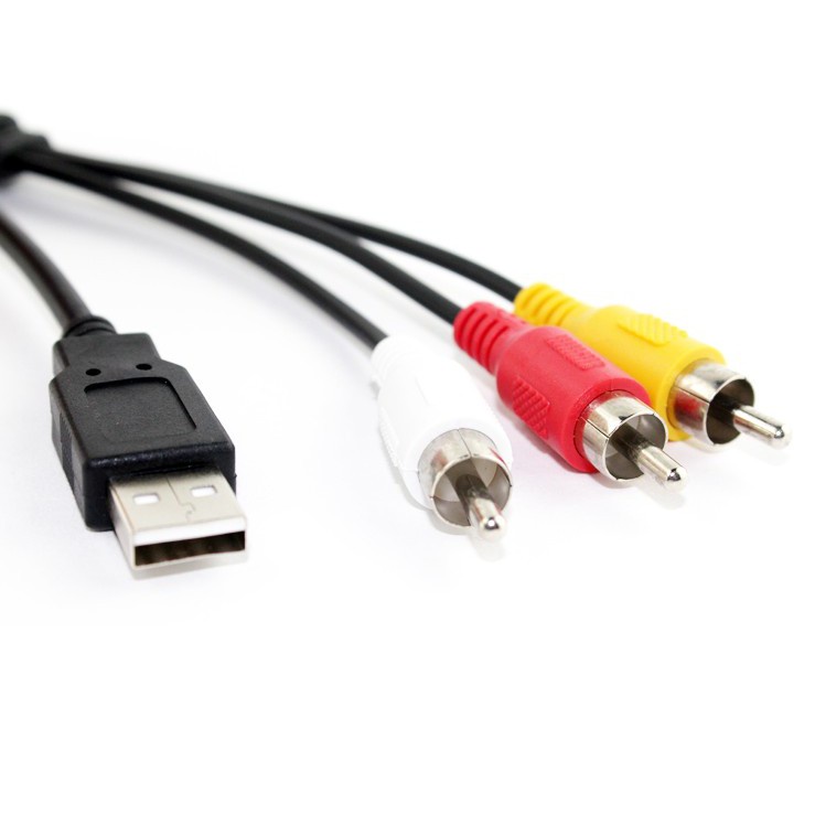 【愛瞎購】USB轉AV端子線 USB轉3RCA音視頻線音視頻線USB2.0 to 3RCA轉接頭1.5米
