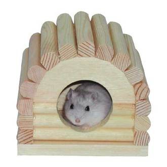 【三隻小豬寵物用品】寵物鼠原木拱形小木屋 / 北歐小木屋 (底部可拆)