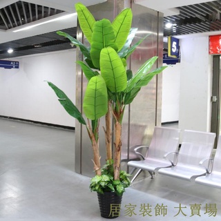 模擬綠植 樹 龜背葉 琴葉榕 芭蕉樹仿真植物盆栽客廳假樹塑膠大型裝飾椰子綠植模擬樹落地盆景