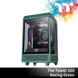 曜越 The Tower 100 ITX 全景直立式 迷你機殼 競速綠 CA-1R3-00SCWN-00