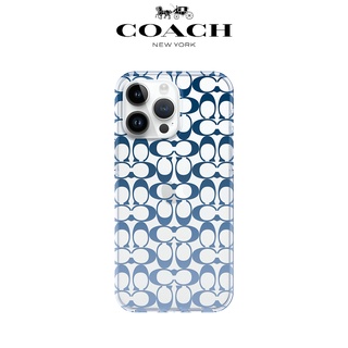 COACH iPhone 14/Pro/Plus/Pro Max i13/14/15/16e/17e精品手機殼 漸層藍