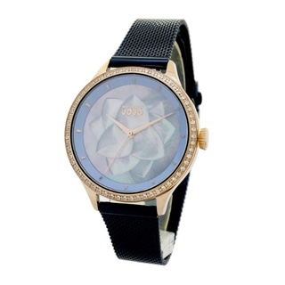 【NATURALLY JOJO】立體花瓣珠貝米蘭套錶組-藍色 36mm JO96985-55R