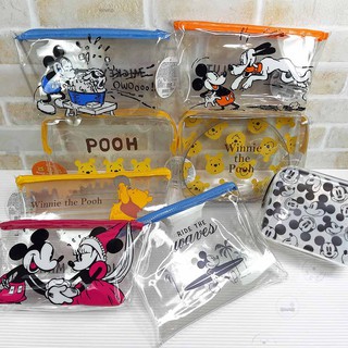 迪士尼 正版 PVC 透明印花 化妝包 米奇米妮 布魯托 維尼 筆袋 萬用包 收納包 盥洗包 餐具袋 日本大創 現貨