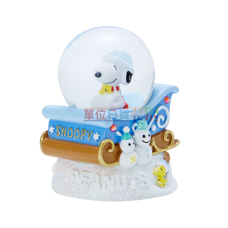 『 單位日貨 』 現貨 2021 日本正版 三麗鷗 SNOOPY 史努比  糊塗塌客 雪橇 雪花球 水晶球 擺設 送禮