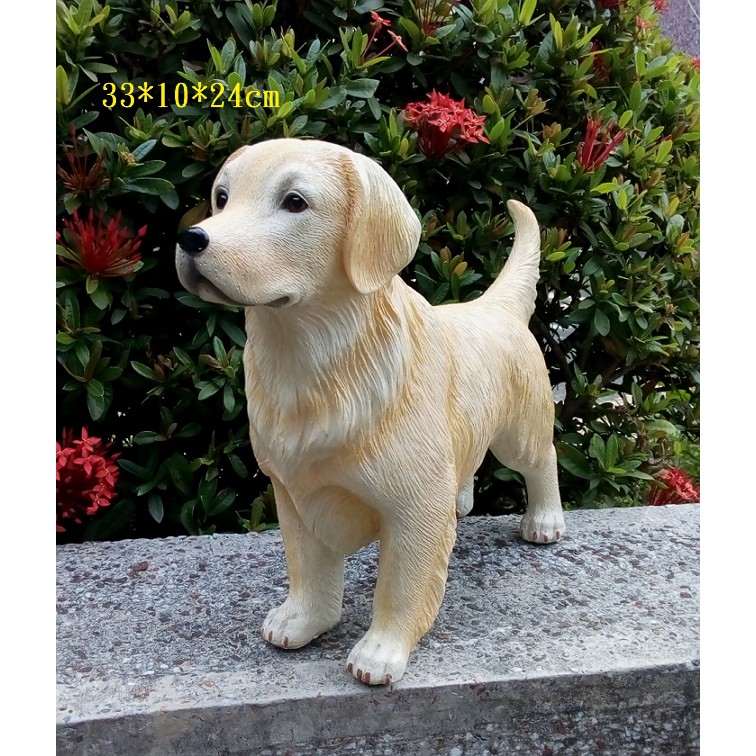 【浪漫349】 站姿黃金獵犬狗模型雕塑擺飾品 波麗材質