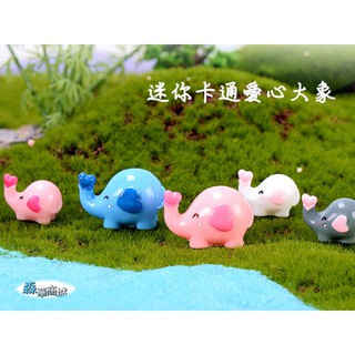 森華商城➜◊微景觀/裝飾◊【卡通愛心大象】(單/個) 盆景裝飾 多肉植物盆栽裝飾