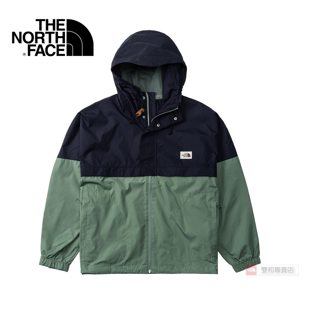 -滿3000免運-[雙和專賣店] THE NORTH FACE 男 撞色防風防潑水連帽外套/5AZM/綠.藍