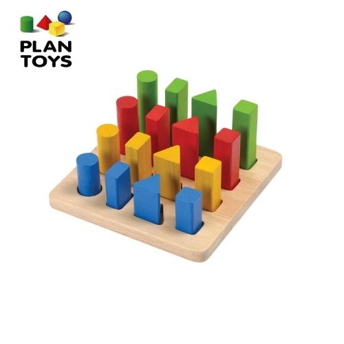 【樂森藥局】泰國 Plantoys 幾何積木學習板 木頭 積木 學習玩具 益智玩具