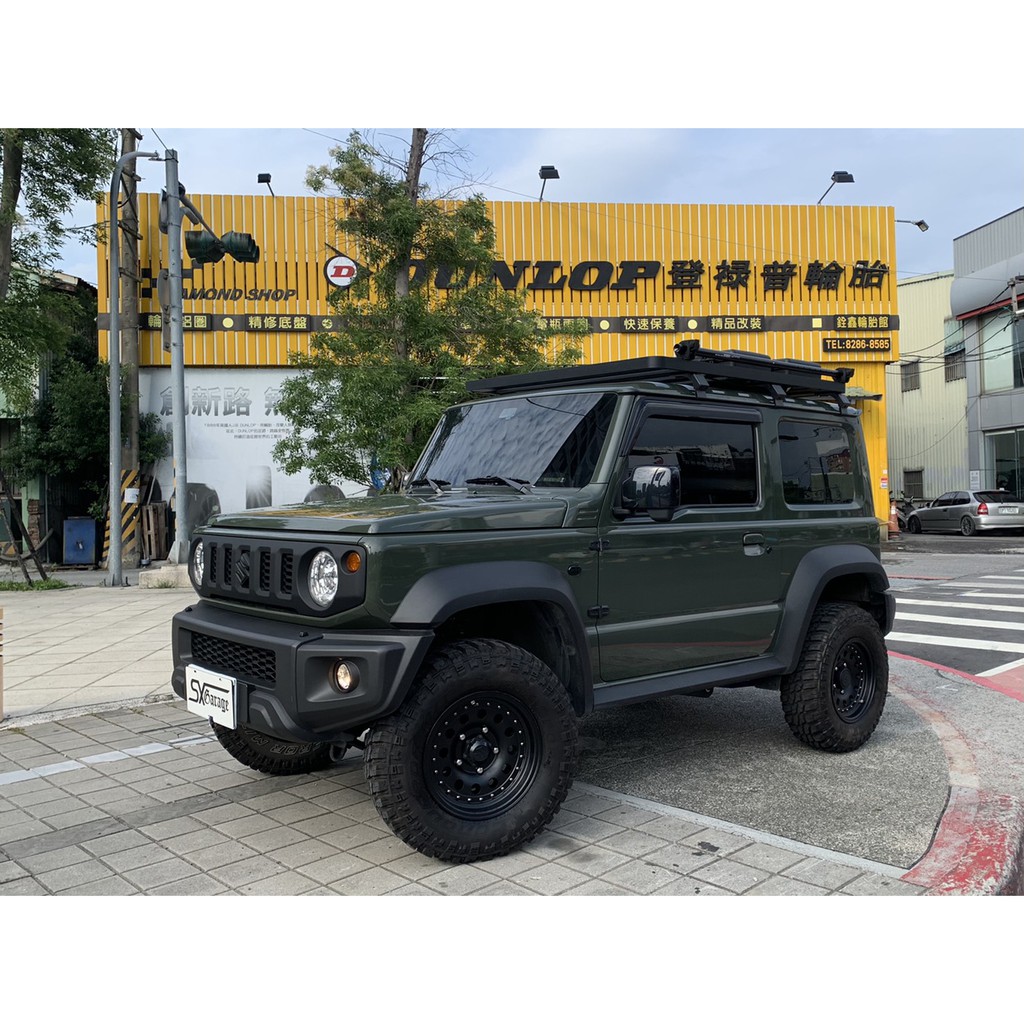 【A-3718】 15吋鋁圈 5孔139.7 Suzuki Jimny JB74 平光黑 Jimny 吉姆尼 實裝圖