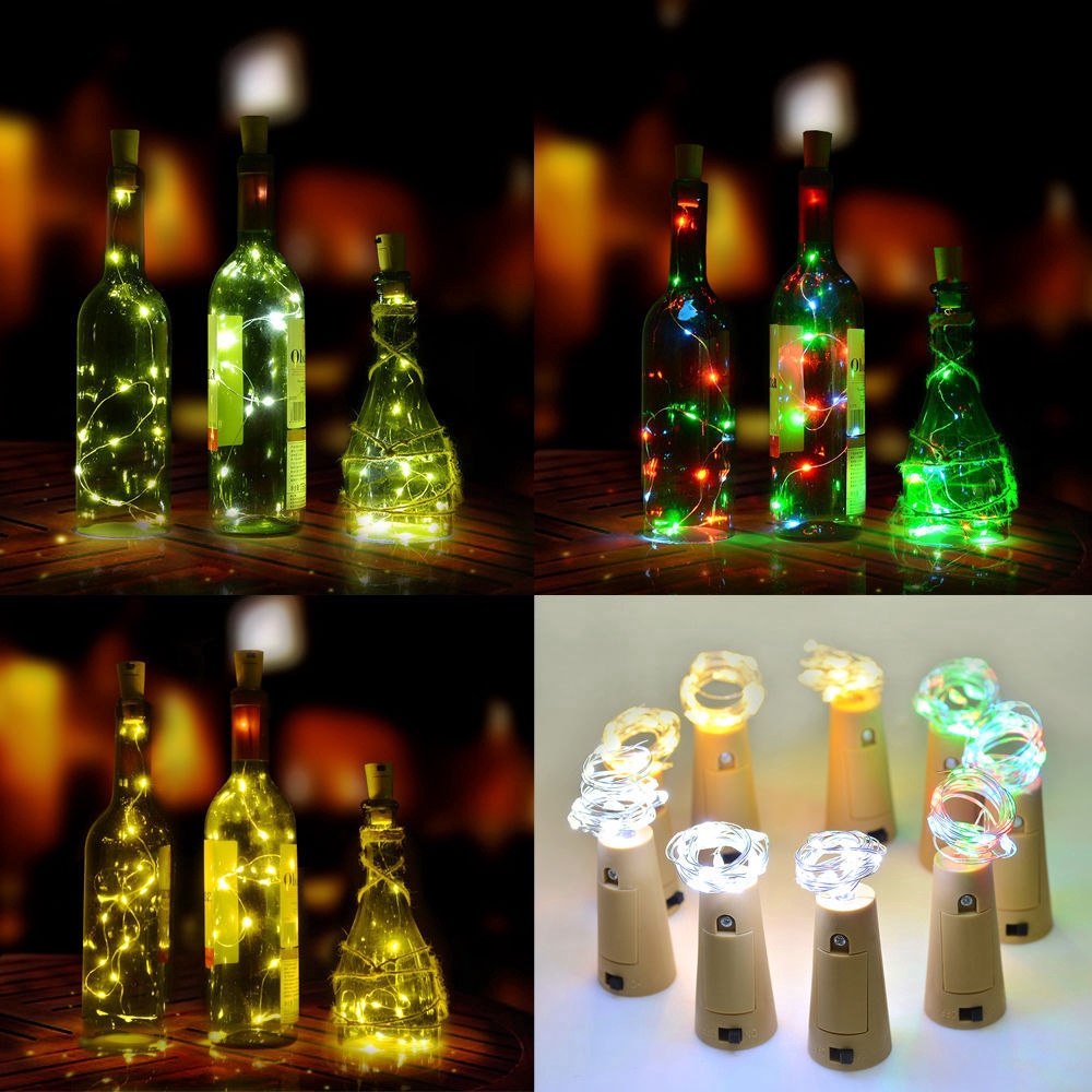 送電池 酒瓶塞燈 紅酒瓶塞銅絲燈串 LED鈕扣電池 LED酒瓶銅線燈 銅線串燈 燈串 聖誕銅線燈串