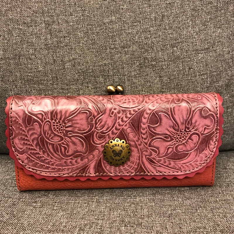 Anna Sui 全新粉色皮革長夾（現貨/正品）