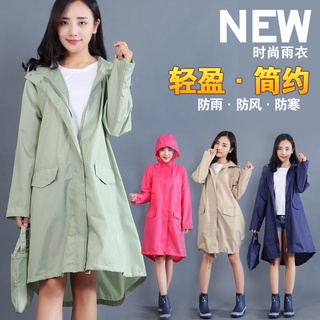 出口日本正版女款時尚風衣式雨衣 女士 超防水透氣雨披