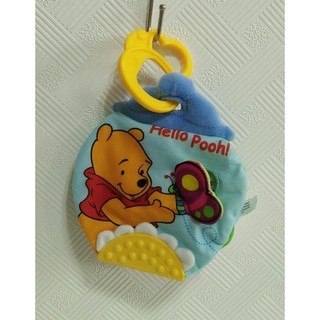 ☆奇奇娃娃屋(CB4)☆Disney品牌,Hello Pooh!(嗨!維尼)蜜蜂罐造型寶寶立體觸覺布書~149元