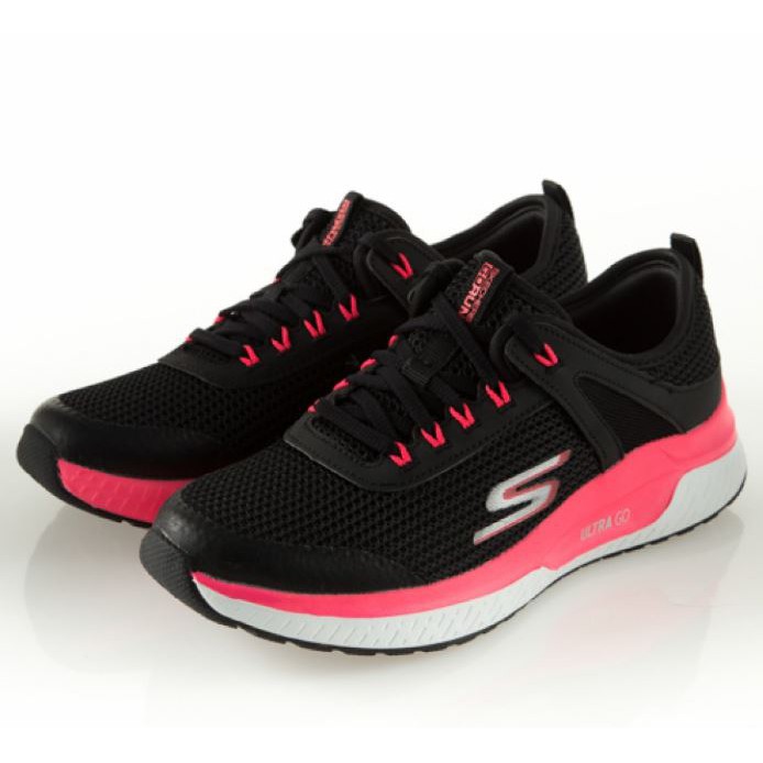 SKECHERS系列-GORUN STEADY 女款黑粉運動慢跑鞋-NO.16030BKHP