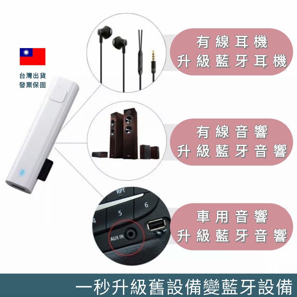 免運 可插卡無線藍牙接收器aux車用音源藍牙接收器音頻接收器有線設備變成成藍牙5 0耳機藍牙喇叭音響小米藍牙接收器
