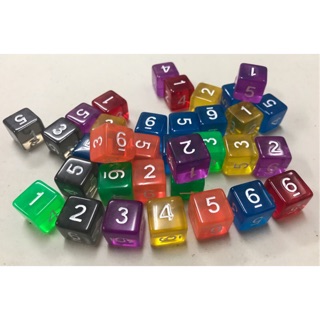 《67》滿50元出貨 骰子 6面 數字 透明 字骰子（單顆）適用 桌遊 紙牌 遊戲王 VG