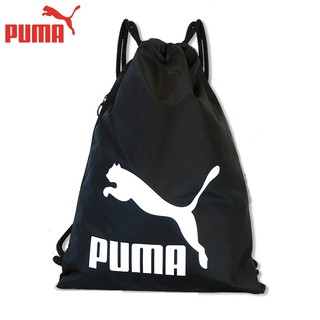 PUMA 彪馬 束口袋 經典素面LOGO 運動抽繩包 戶外旅行收納袋 運動健身後背包 束口包 外出背包