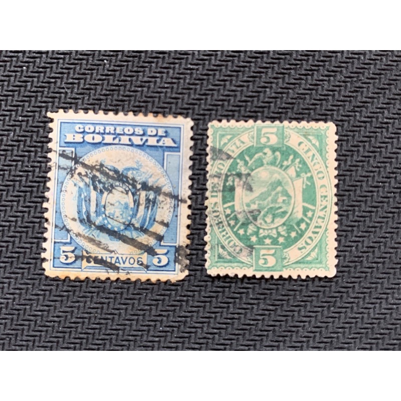 中南美洲、玻利維亞🇧🇴老票、2枚（舊）、1894年。（B0014）