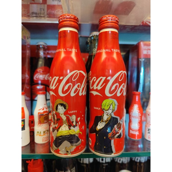 可口可樂日本第3代海賊王鋁瓶，一套2瓶，全新原水原蓋收藏品項
