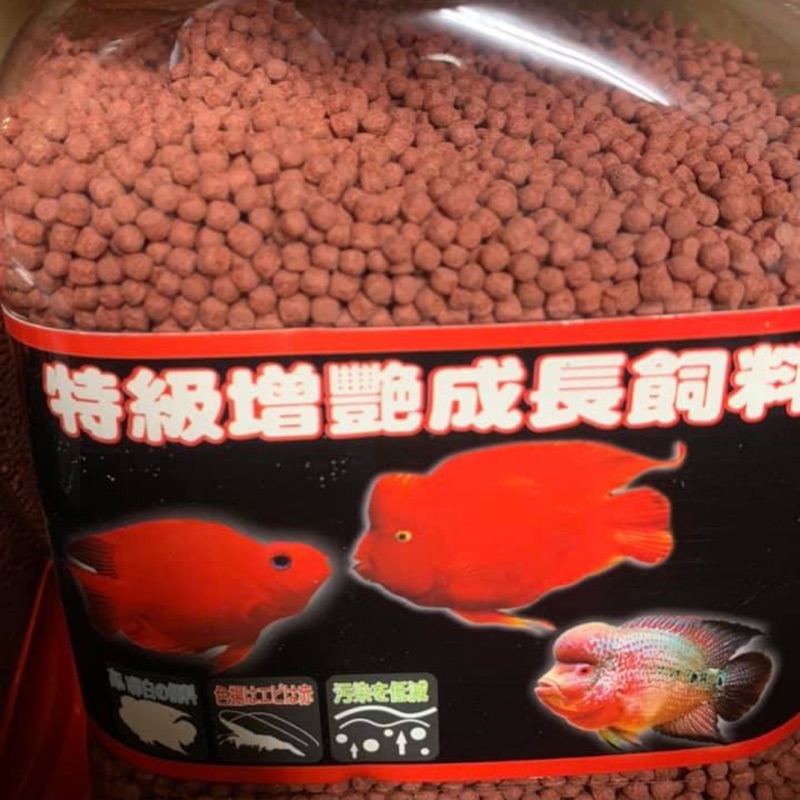 ［Free 熊］台灣製造外銷 特級頂紅鮮蝦增豔飼料 1kg 浮上性 慈鯛 血鸚鵡 觀賞魚 羅漢 海豐 福壽 飼料