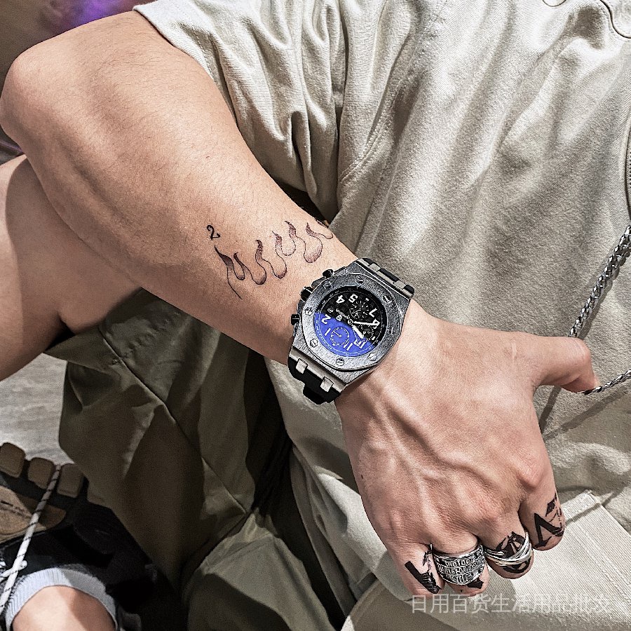 🍋【潮品速發⚽】ap皇家橡樹理查德手錶男蟲洞概念氚氣學生機械錶潮流男士運動型錶