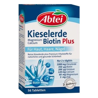 德國 Abtei Kieselerde Biotin Plus 加強版 二氧化矽 生物素 美膚美髮 56顆