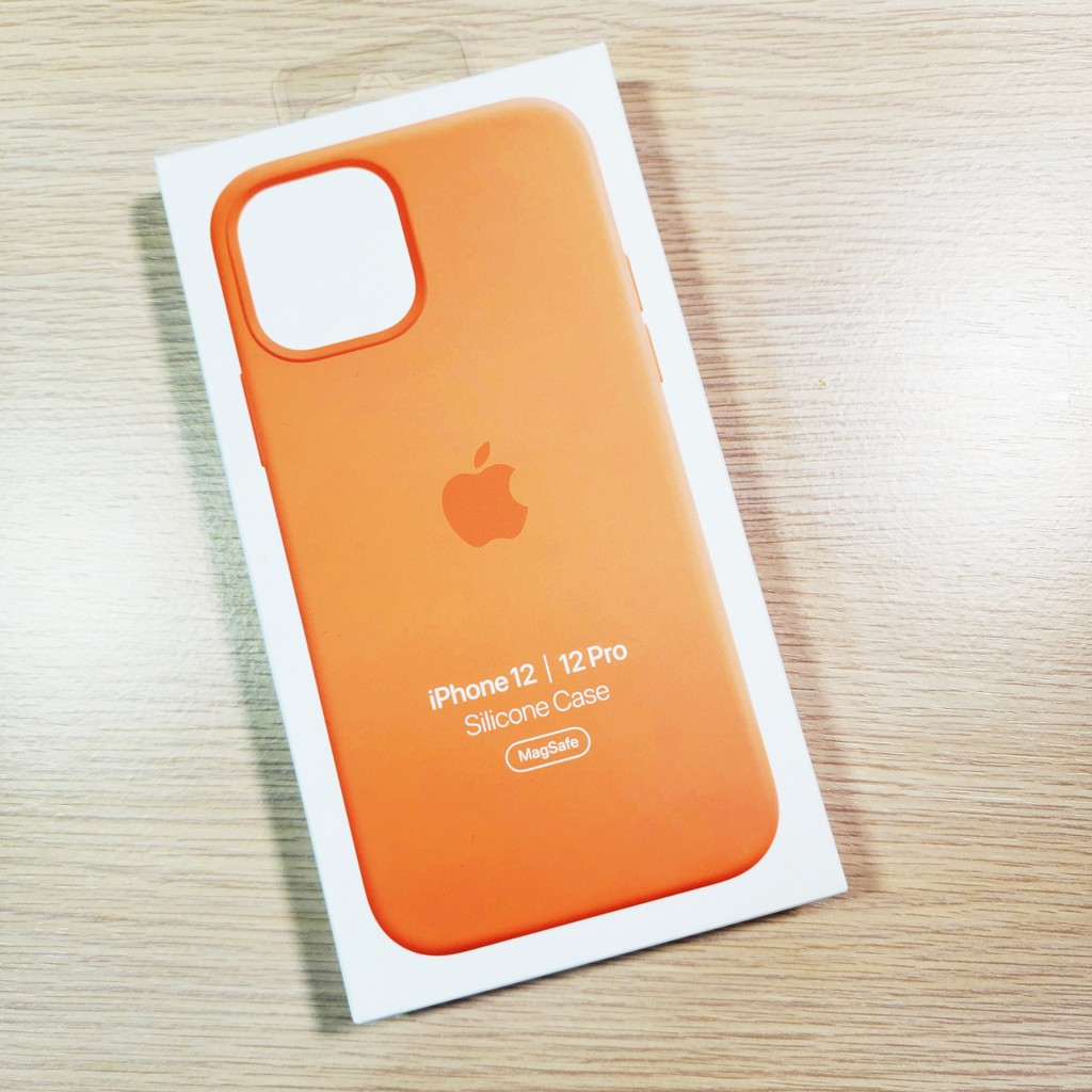 Iphone 12 12 Pro Magsafe 原廠矽膠保護殼 金橘色 蝦皮購物