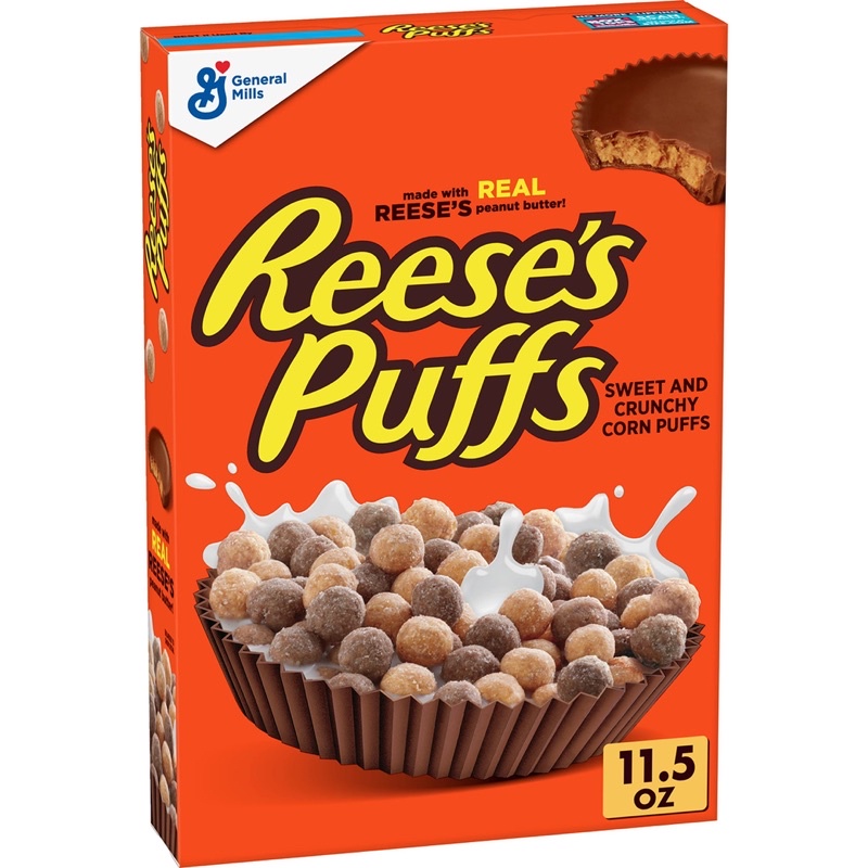 預購 美國 Reese‘s puffs 早餐麥片 花生 巧克力 花生杯 麥片 美式