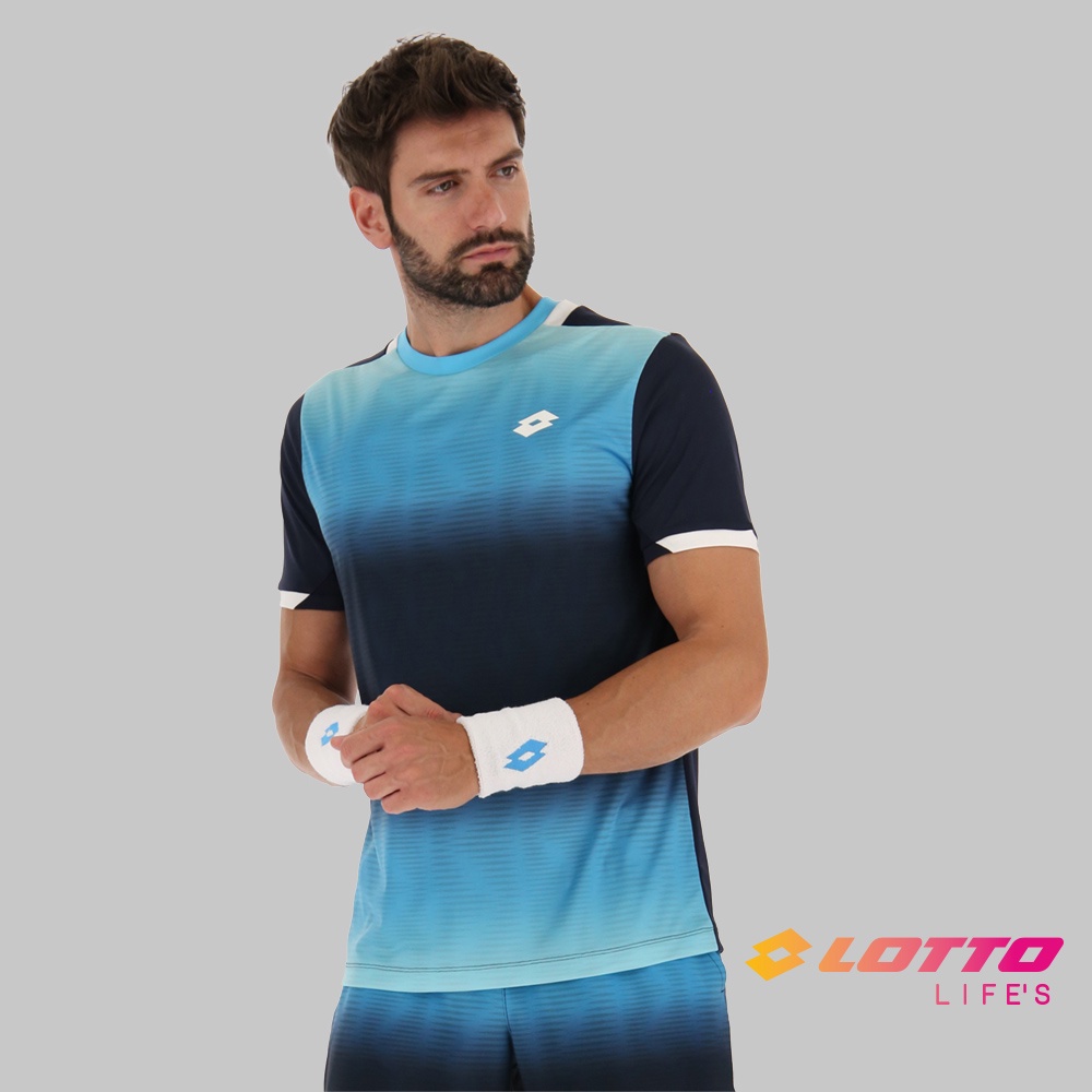 【LOTTO 義大利】男 專業網球T-SHIRT(海藍-LT2173423TE)