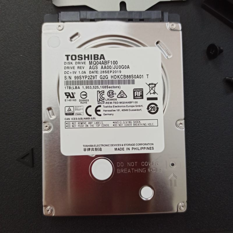 全新TOSHIBA 2.5吋1TB硬碟#PS4主機升級SSD拆下來的完全沒有使用#高雄左營自取#型號MQ04ABF100 | 蝦皮購物