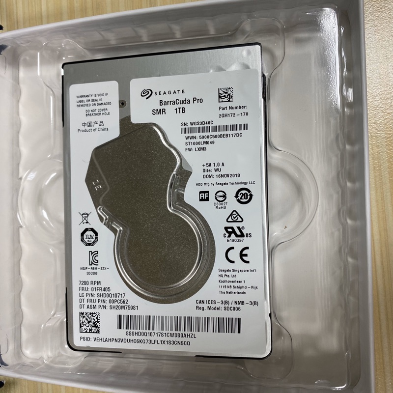 全新未使用👍🏻【SEAGATE 希捷】BarraCuda 新梭魚Pro 桌上型 1TB 2.5吋SATAⅢ硬碟