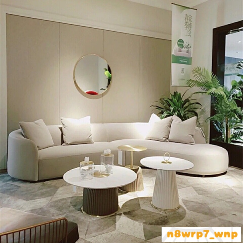 款紅多人布沙發網沙發創意樣板間客廳輕奢圓弧弧形彎小戶型設計師 iDk8JC