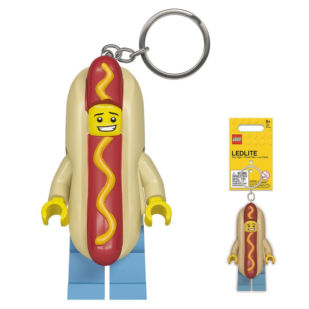 LEGO 樂高鑰匙圈 熱狗人  LED 人偶造型鑰匙圈燈 吊飾 鑰匙圈 手電筒 背包吊飾 車鑰匙 COCOS LG320