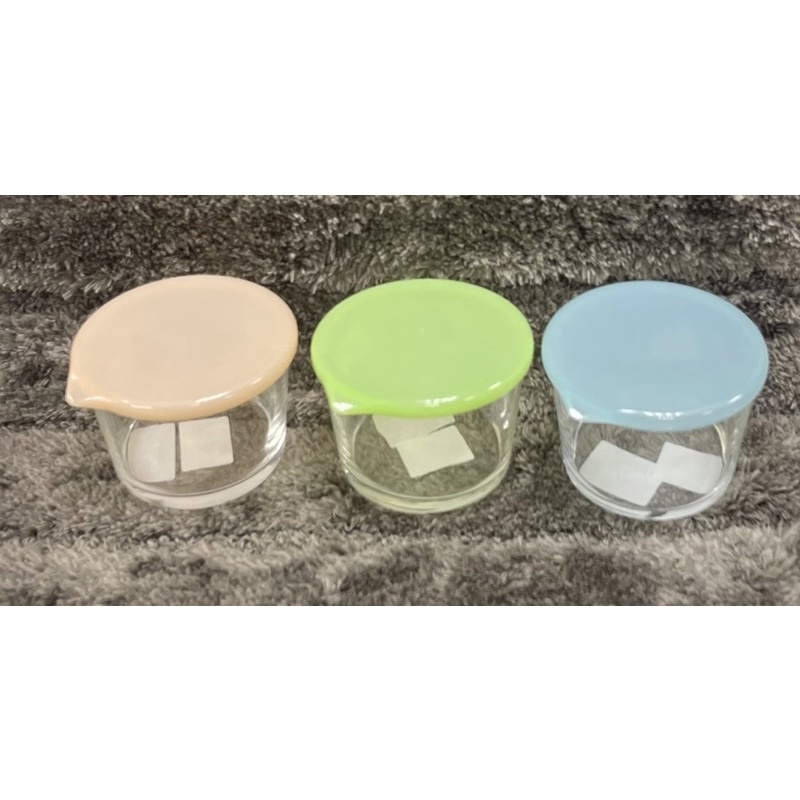 3入日本製 石塚哨子 玻璃保鮮盒 保鮮罐 密封盒 三入組 橘/綠/藍色