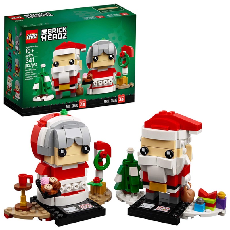 《二姆弟》樂高 LEGO 40274 BRICK HEADZ 聖誕老公公🎅 ＆聖誕老婆婆🤶