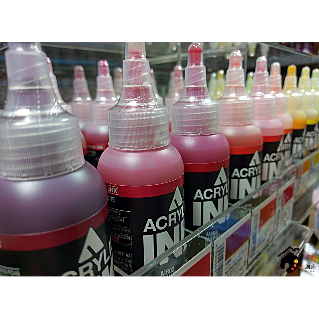 日本HOLBEIN好賓 Acrylic Ink 液態壓克力墨水顏料(HAI) 100ml 單色選購區-49色可選
