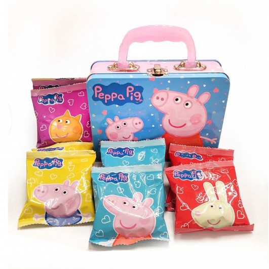 [預購] 香港限定 佩佩豬 peppa pig 手提鐵盒 牛奶 餅乾 粉紅豬小妹