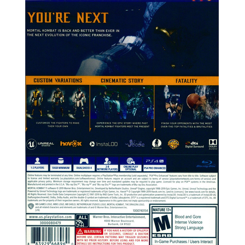 PS4 真人快打 11 中英文美版 Mortal Kombat 11【一起玩】(現貨全新)