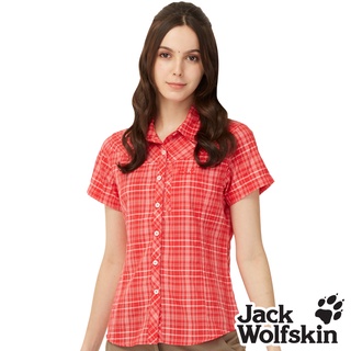 【Jack wolfskin 飛狼】女 防蚊抗UV排汗短袖襯衫『紅』